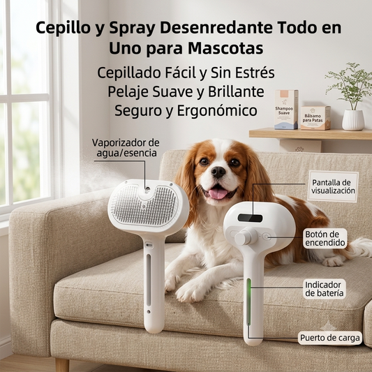 Cepillo Vaporizador Eléctrico para Perros y Gatos
